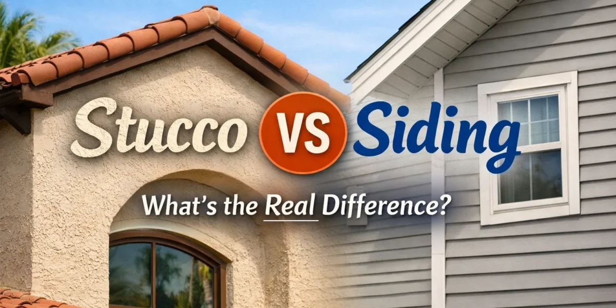 stucco or siding
