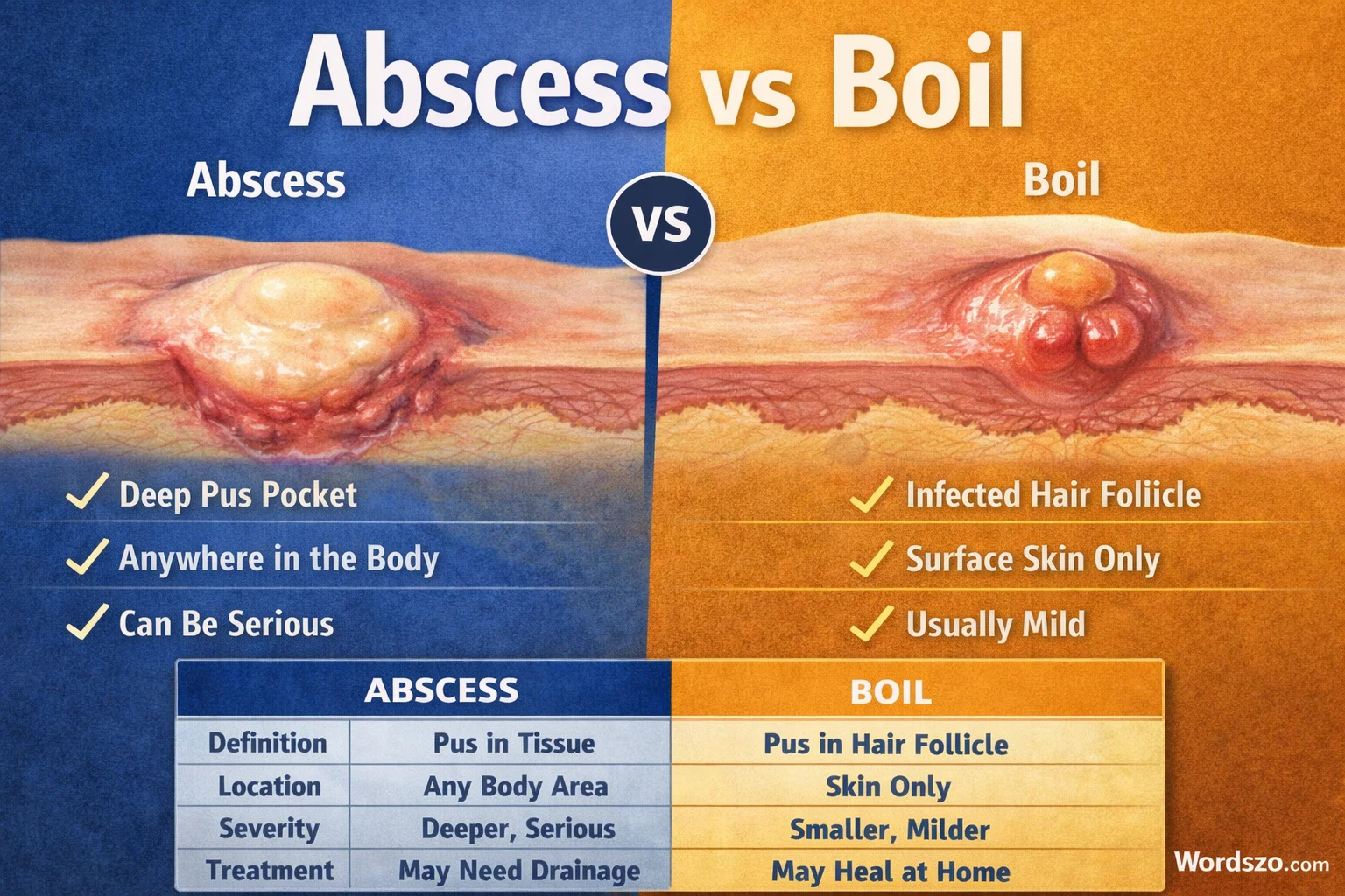 abscess or oil