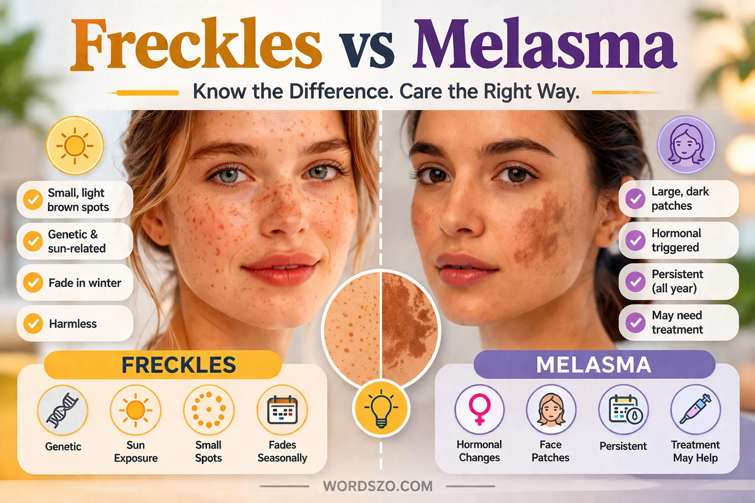 freckles or melasma